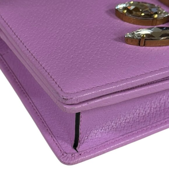 GUCCI Pink Leather GG Marmont Shoulder Bag - Picture 8 of 12
